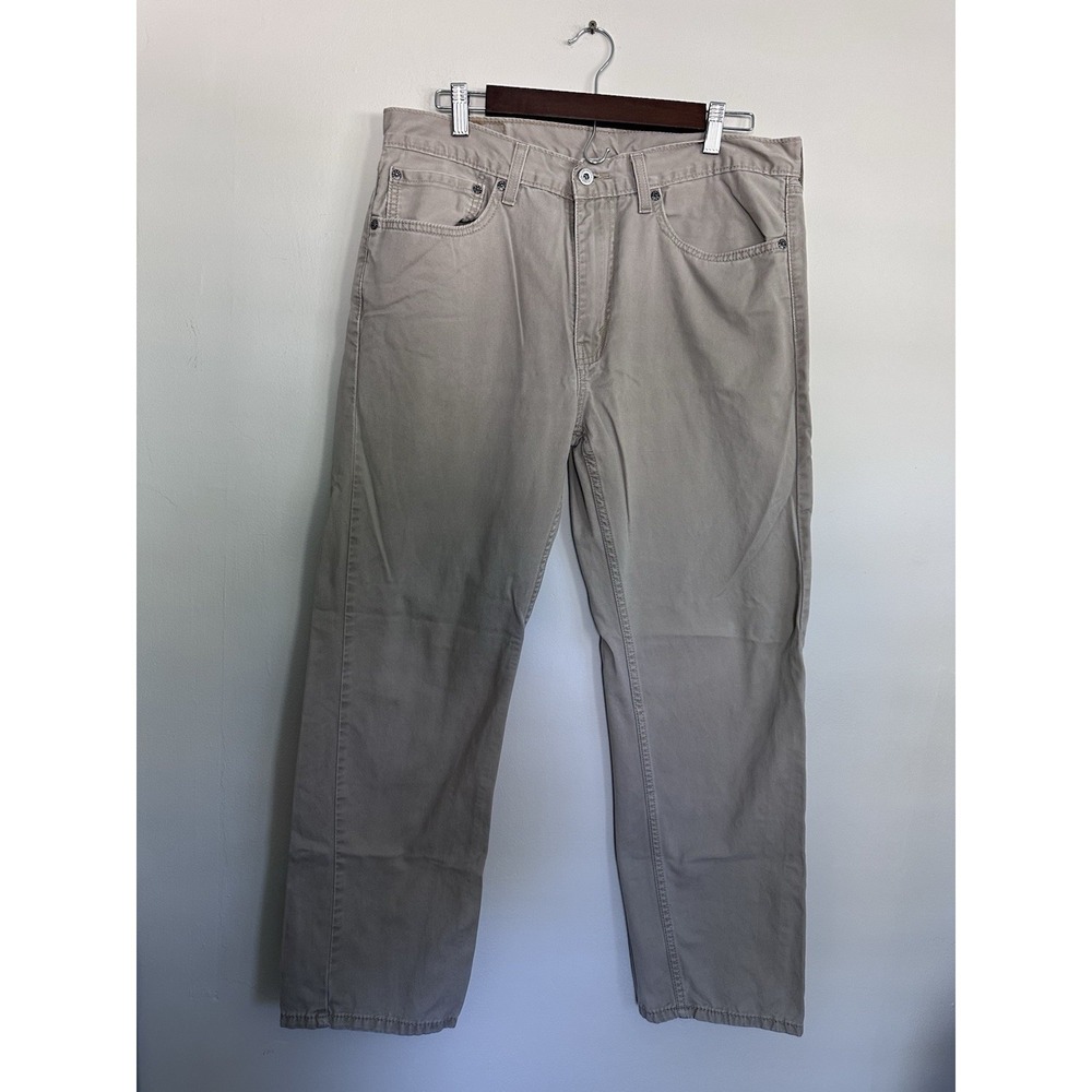 Levis Mens 505 Jeans Size 34x29  Khaki Straight Casual Denim Stretch Classic Tan